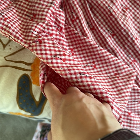 Unique Vintage Cherry Print Gingham dress - Picture 6 of 7